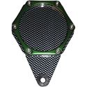 Picture of Tax Disc Holder Hexagon Carbon Look 6 Studs Green Rim