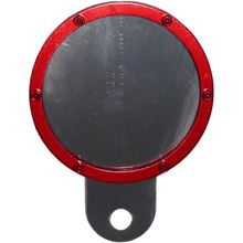 Picture of Tax Disc Holder Round Red Rim 6 Studs Silver Backing