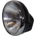 Picture of Headlight Round Black Back Complete Universal 7"