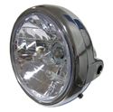 Picture of Headlight Round Chrome Complete Universal 7"(E4) Clear