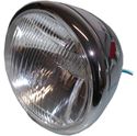 Picture of Headlight Round Chrome Bottom Mount Bates 7" No Side Light