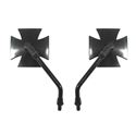 Picture of Mirrors 10mm Maltese Cross Black Left & Right (Pair)