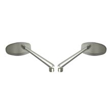 Picture of Mirrors CNC Oval with Silver Head & Silver Stem 8mm or 10mm (Pair)