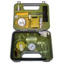 Picture of Mini Pump Tyre Inflator, battery operated with gauge in box