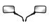 Picture of Mirrors 10mm Black Rectangle Left & Right Honda Style (Pair)
