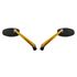 Picture of Mirrors CNC Oval with Black Head & Gold Stem 8mm or 10mm (Pair)