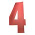 Picture of Competition Numbers Red 7" '4' Matt (Per 10)