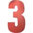 Picture of Competition Numbers Red 7" '3' Matt (Per 10)