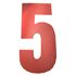 Picture of Competition Numbers Red 7" '5' Matt (Per 10)
