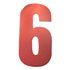 Picture of Competition Numbers Red 7" '6' Matt (Per 10)